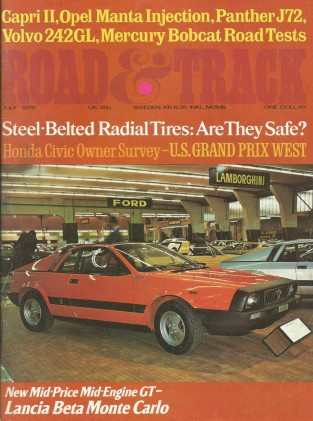 ROAD & TRACK 1975 JULY - LELLA, PANTHER, CUSTOM 910